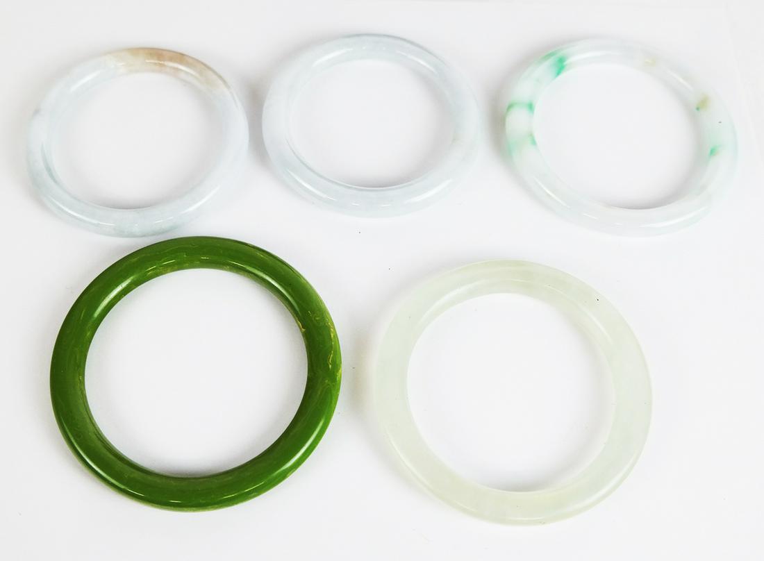 Five Chinese Jade Bracelets (1 of 6)