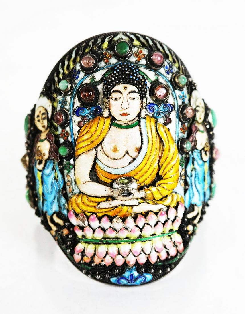 Vintage Asian Silver Cuff Bracelet (1 of 5)