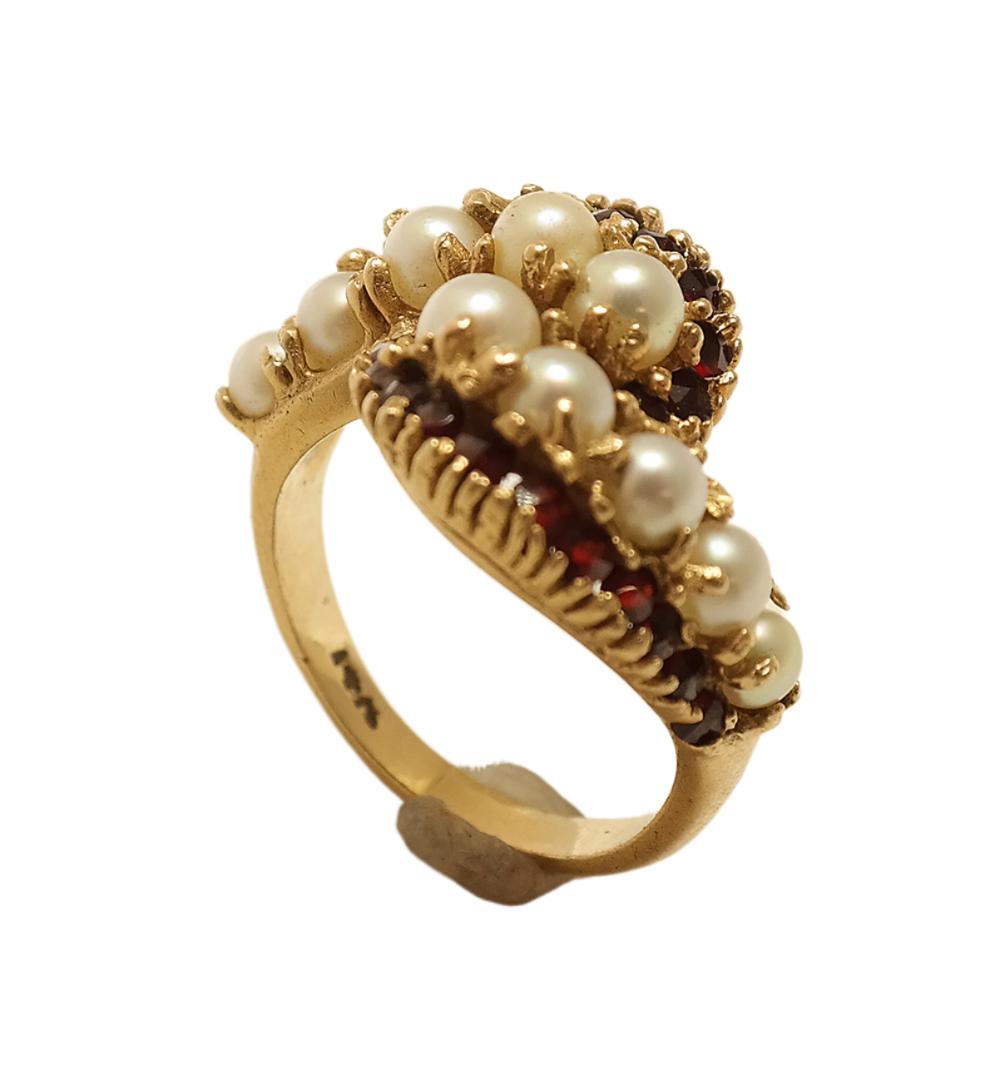 14K Gold, Ruby & Pearl Ring (1 of 3)