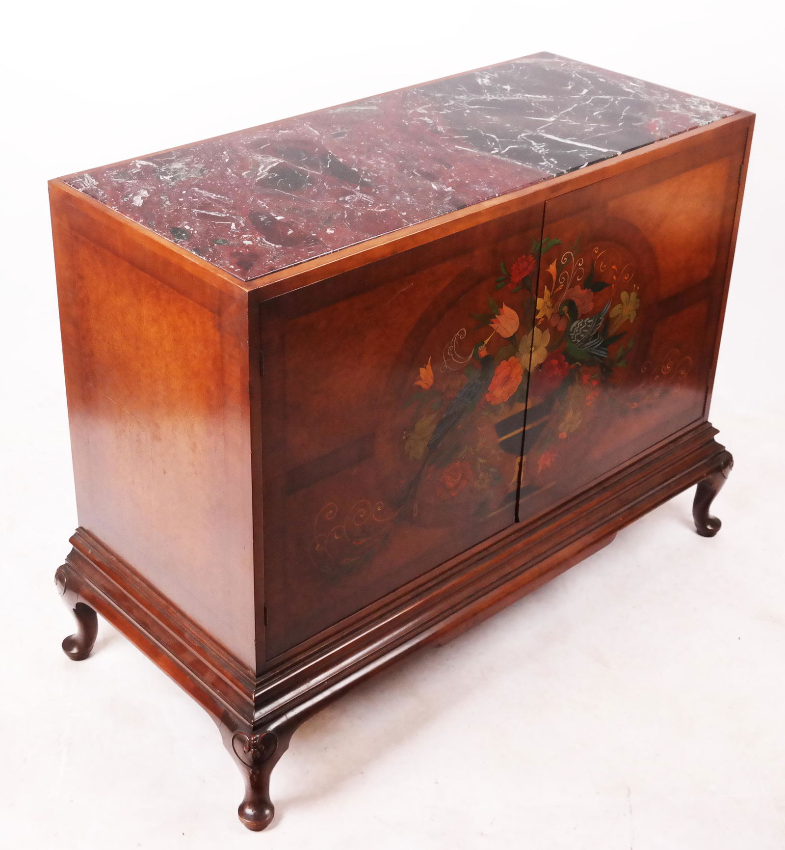 Paint Decorated Cabinet With Inset Marble Top (1 of 13)