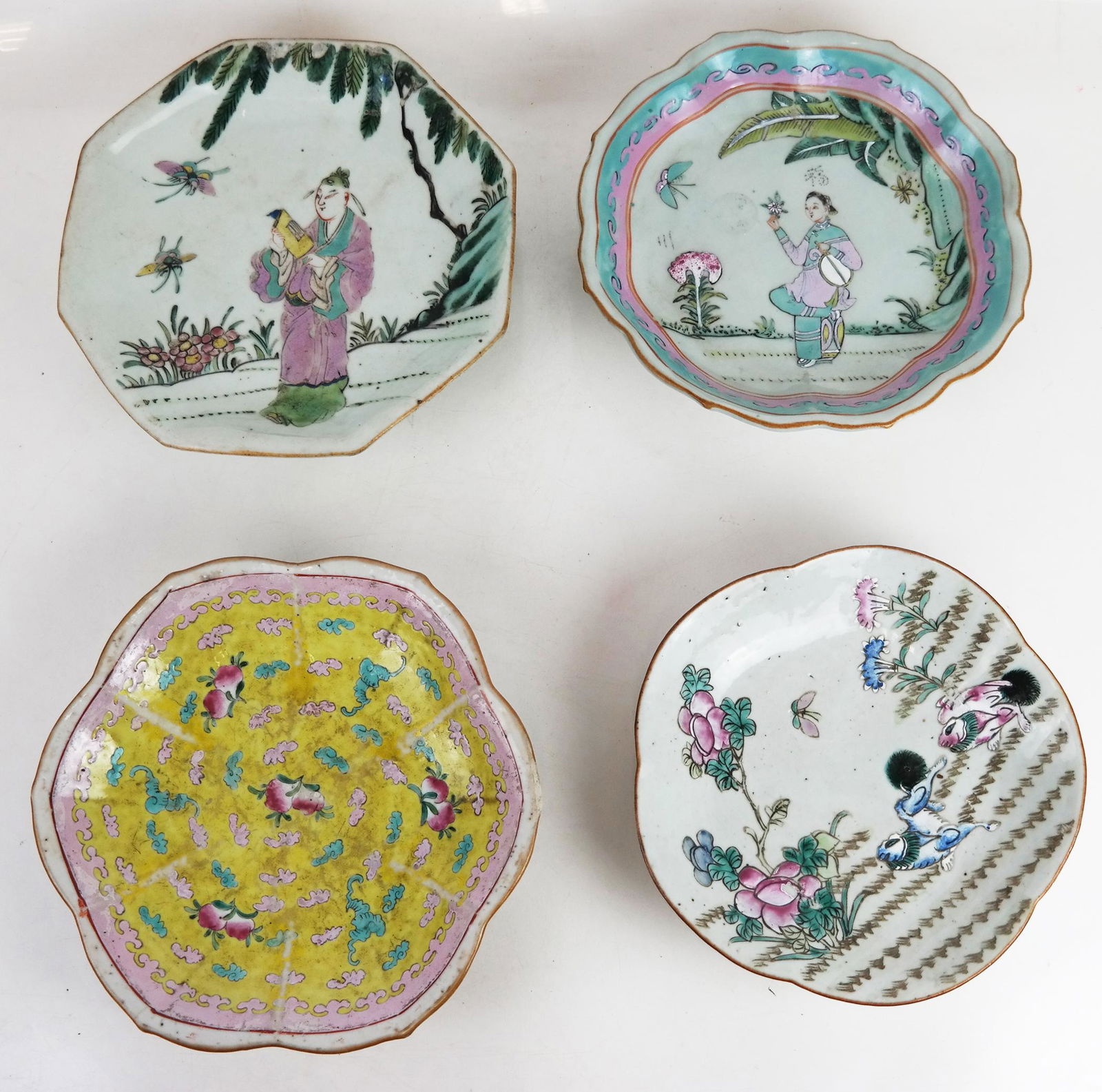 Four Chinese Qing Dynasty Footed Dishes (1 of 15)