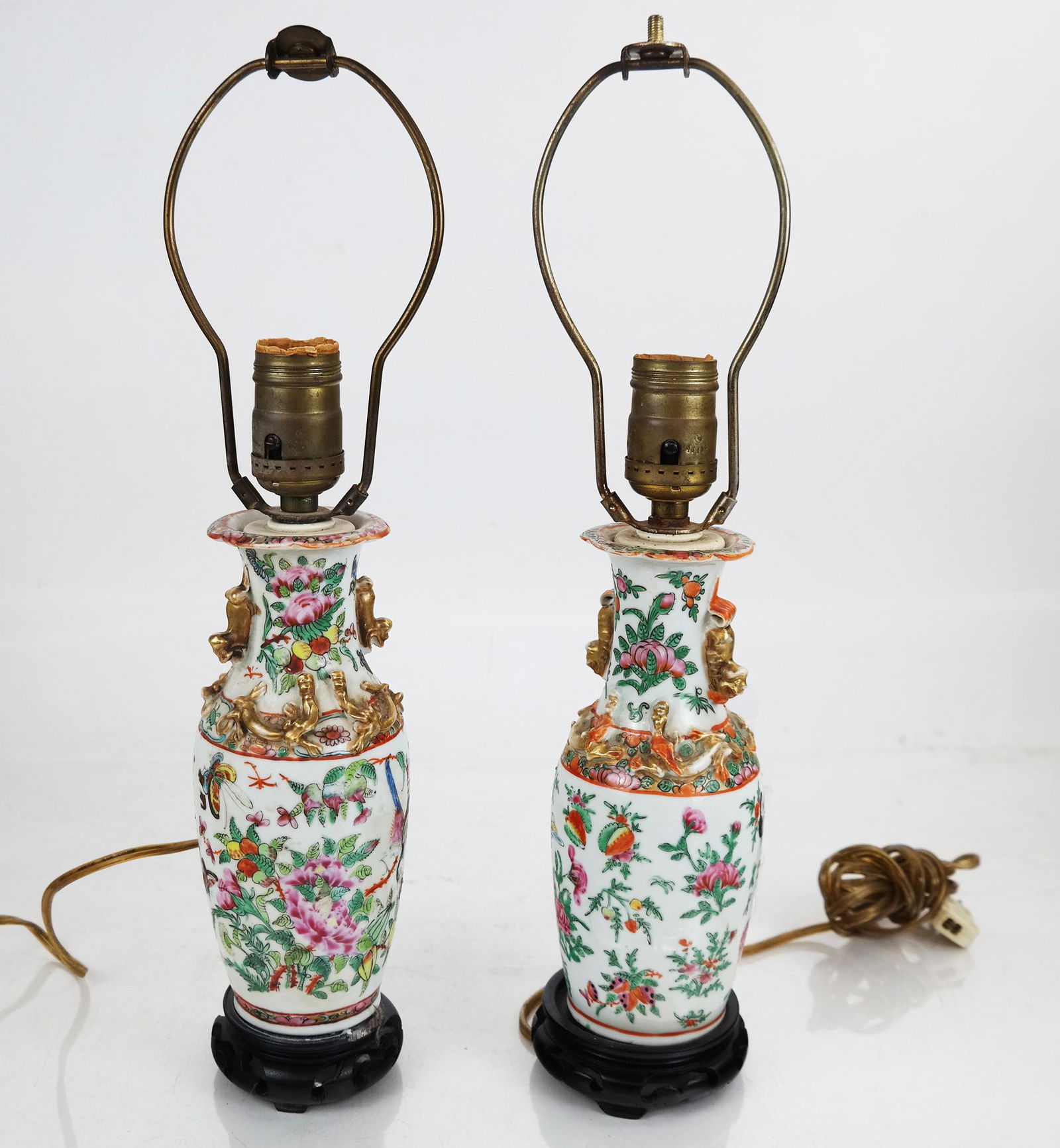 Pair of 19th C. Chinese Famille Rose Lamps (1 of 6)