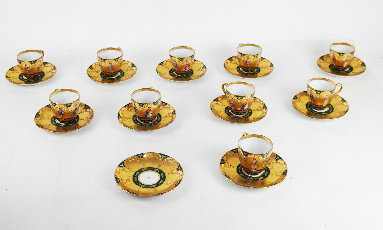 Set of Dresden Cups & Saucers (21 Pcs) (1 of 15)