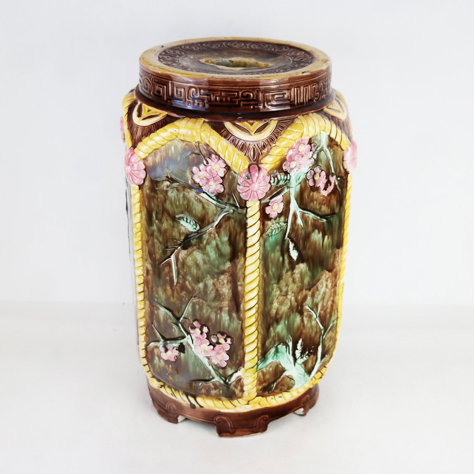 Majolica Polychrome Decorated Garden Seat (1 of 7)