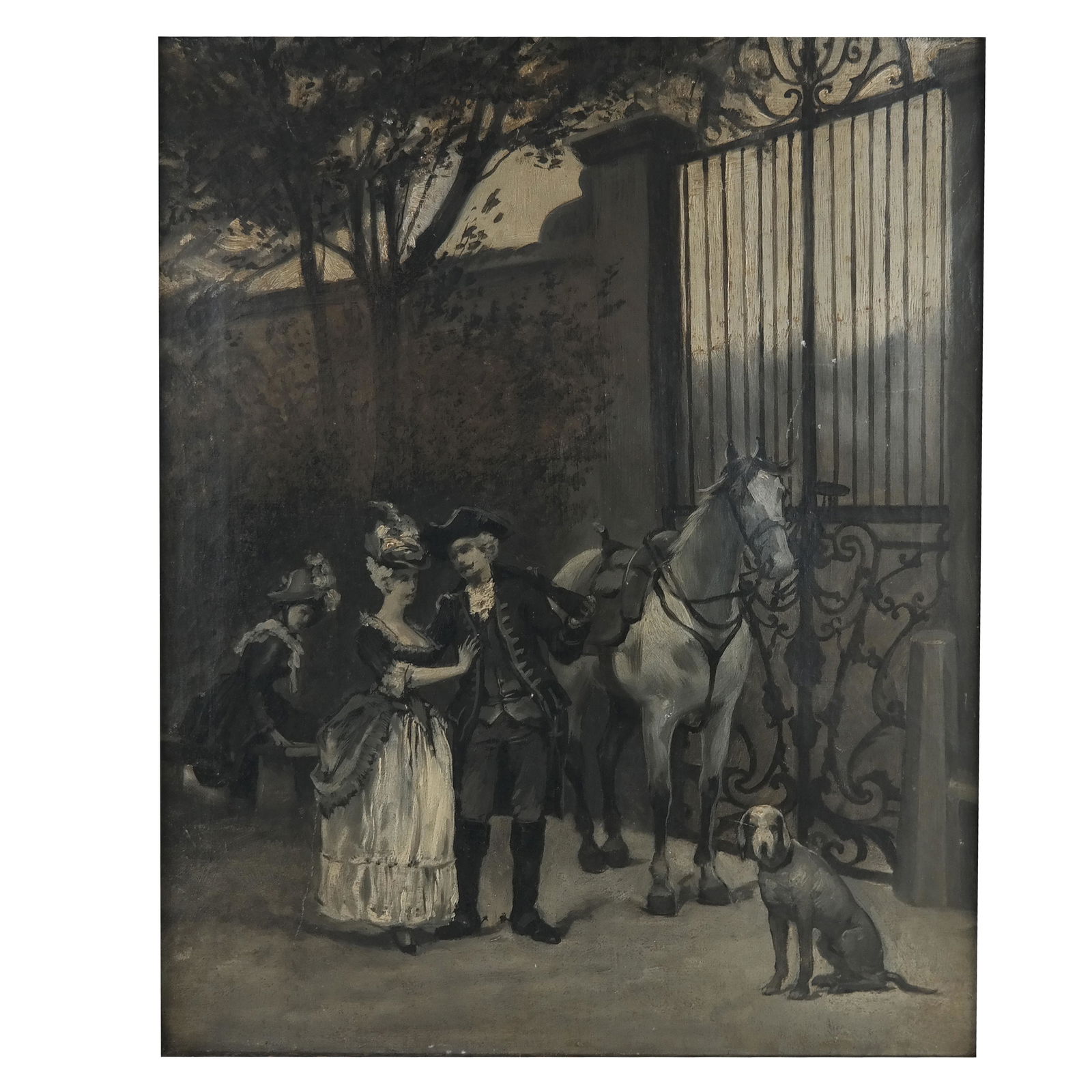 19th C. Oil Painting - Off to the Hunt (1 of 5)