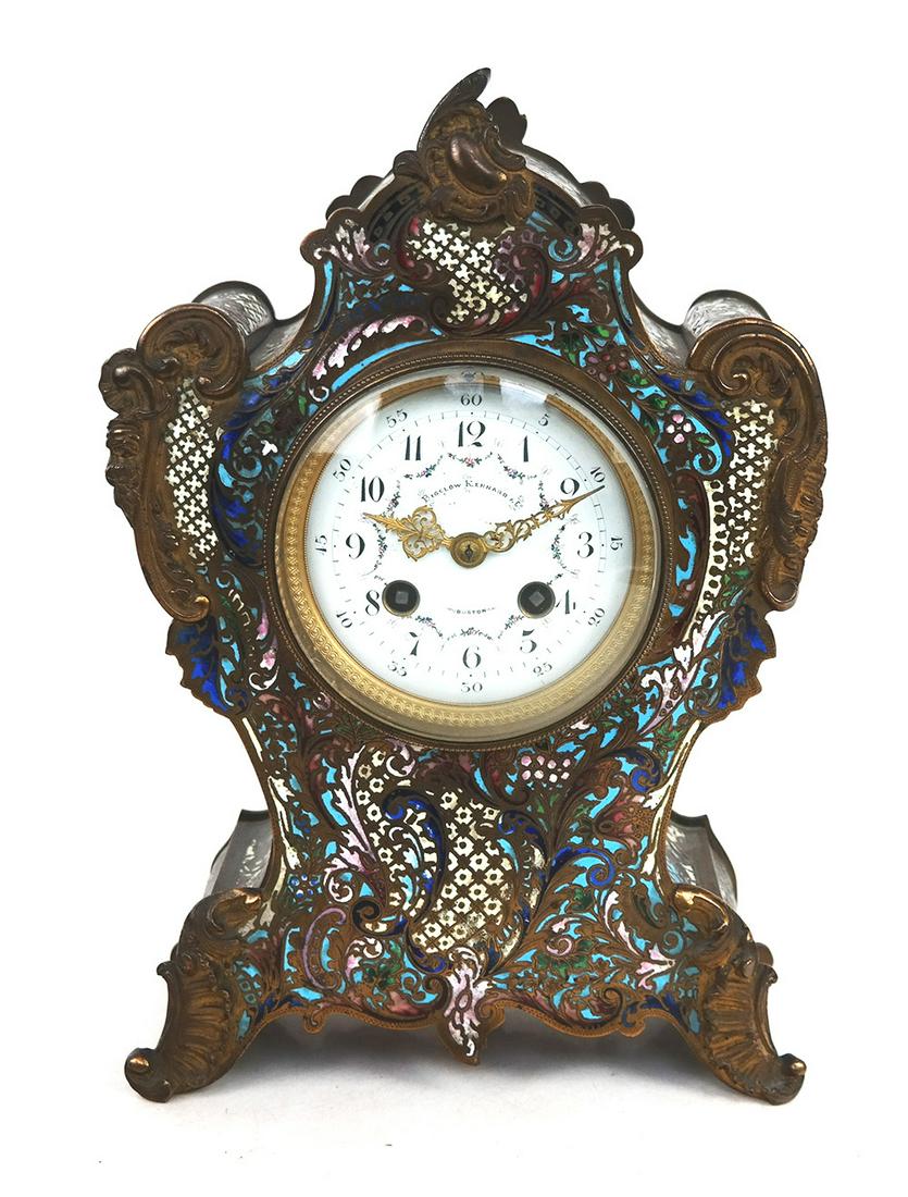 Bigelow Kennard Brass & Enamel Mantel Clock (1 of 12)