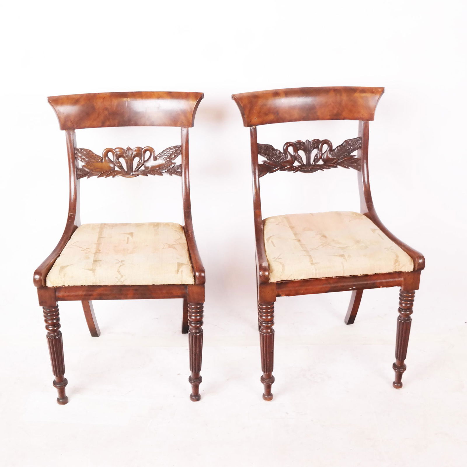 Pair of Regency Period Swan-Back Side Chairs (1 of 8)
