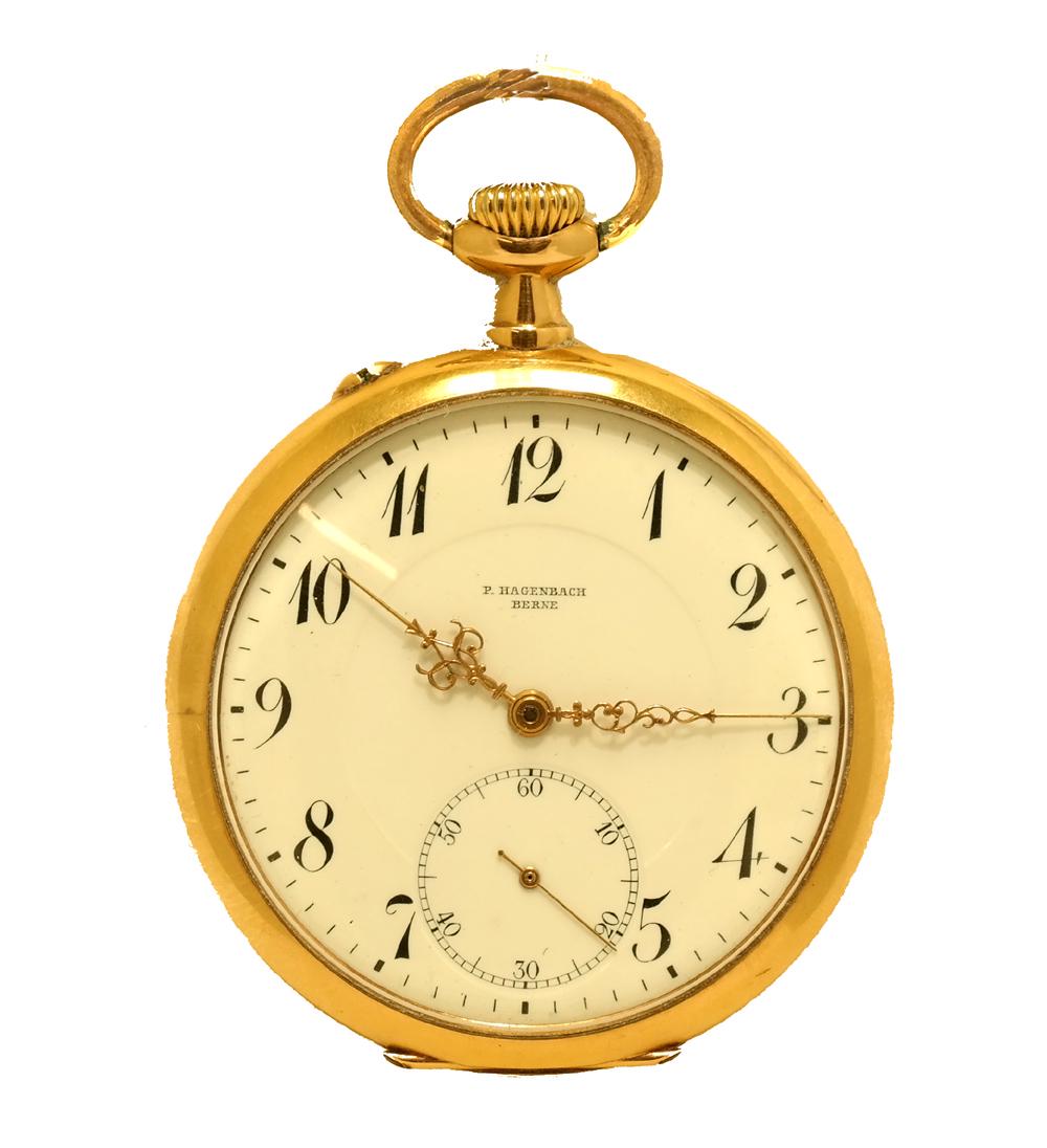 14K Gold P. Hagenbach Berne Pocket Watch (1 of 6)