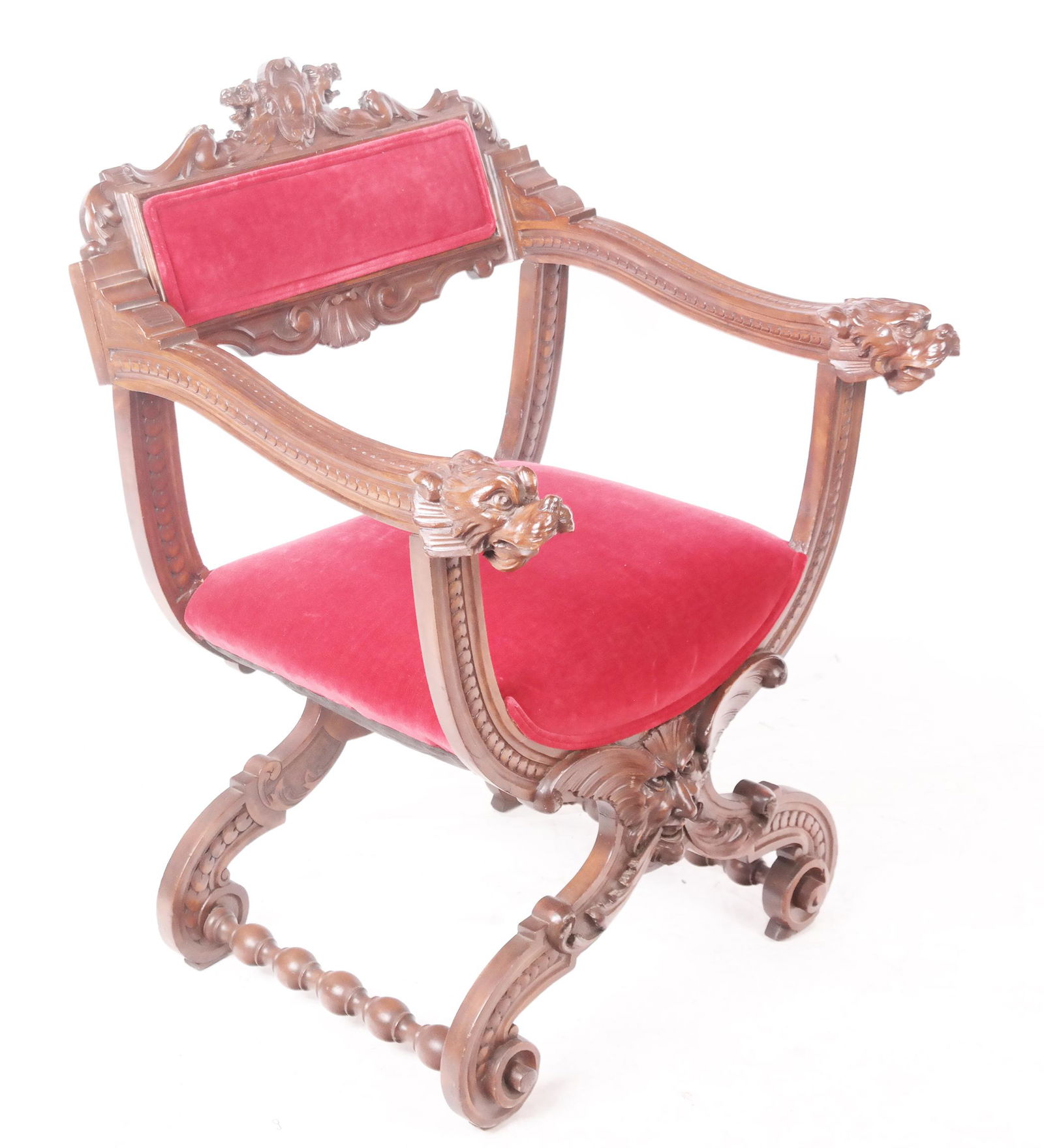 Renaissance-Style Ornate Savonarola Chair (1 of 12)
