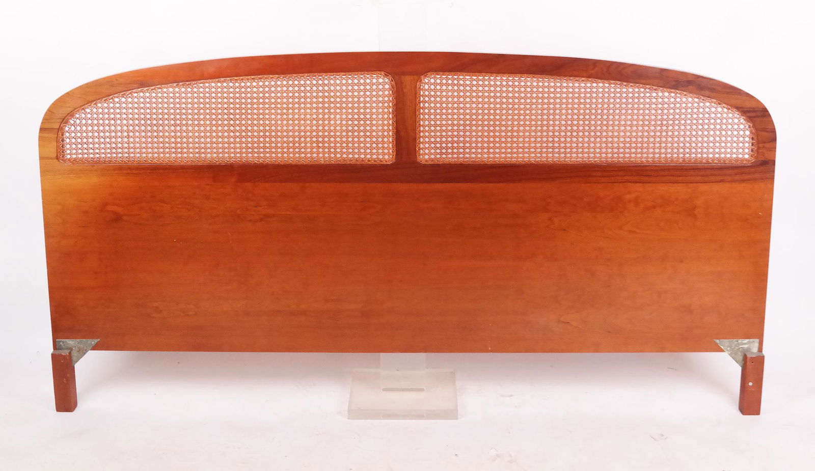 Mid-Century Caned Mixed Wood Headboard (1 of 6)