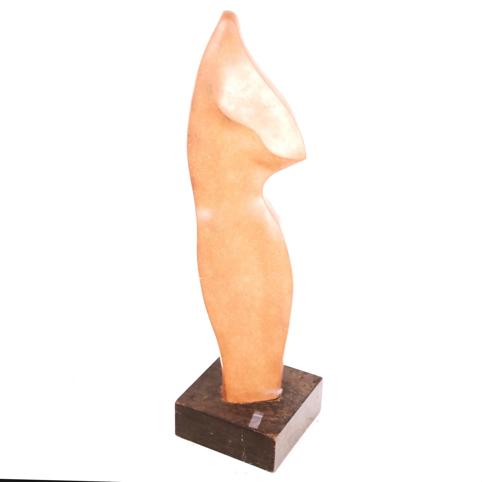 Large Moderne Sculpture in Attr. to ARCHIPENKO: Large earthenware sculpture in the style and attributed to Alexander Archipenko (1887-1964). High quality and polished ceramic material in a modernist feminine form. [34 1/2 x 9 x 9 inches]. A few dar