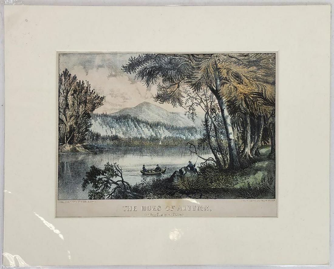 CURRIER & IVES: "Hues of Autumn" - Lithograph (1 of 9)