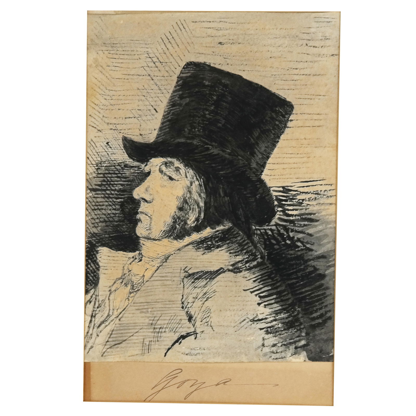 Manner of GOYA: Self Portrait with Black Hat (1 of 5)