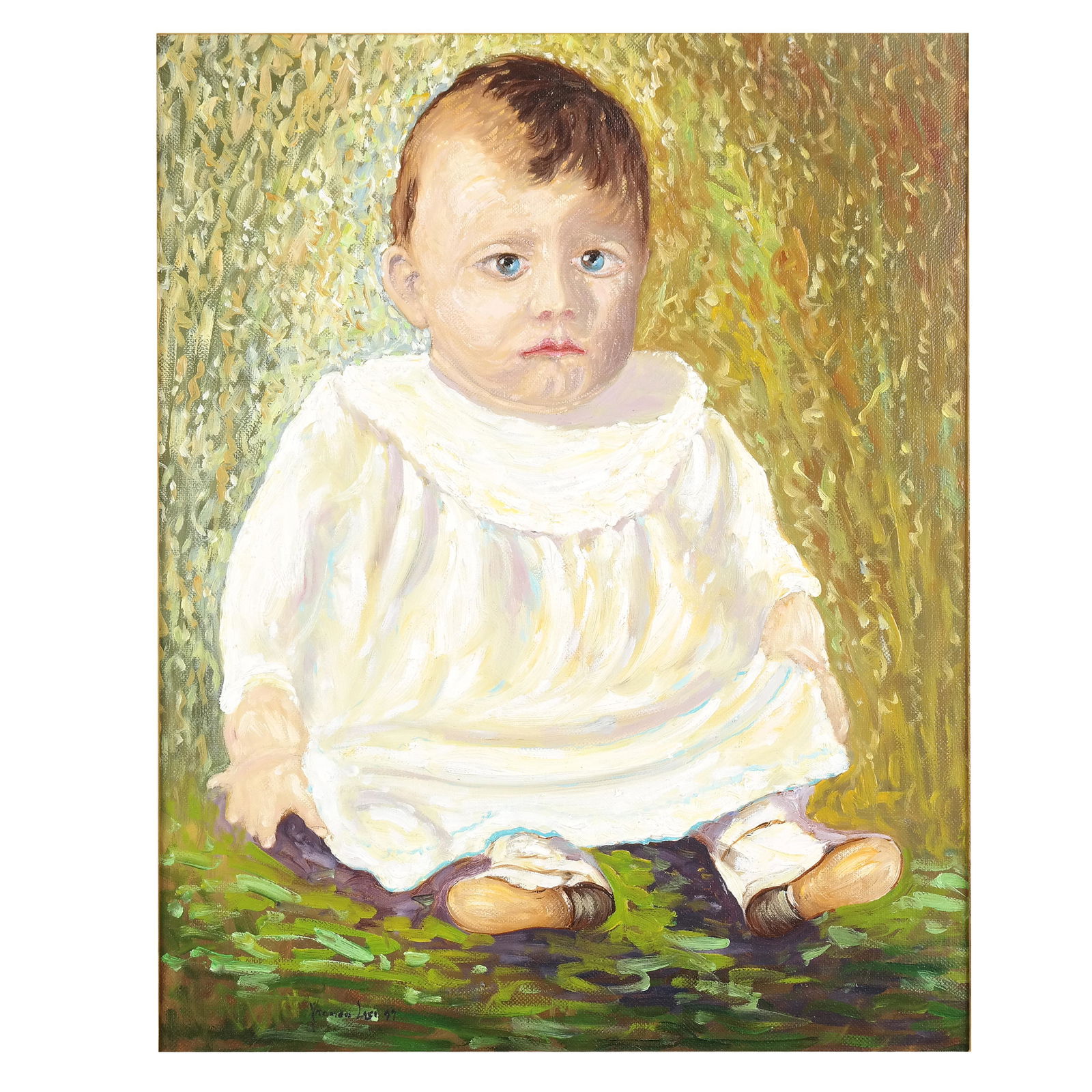 Franco LISI: Portrait of an Infant - Oil on Canvas (1 of 9)