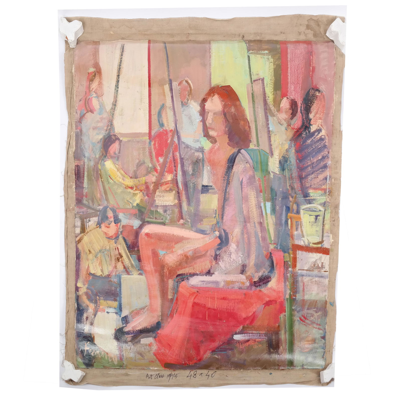 Franco LISI: "Art Class 1975" - Oil on Canvas (1 of 10)