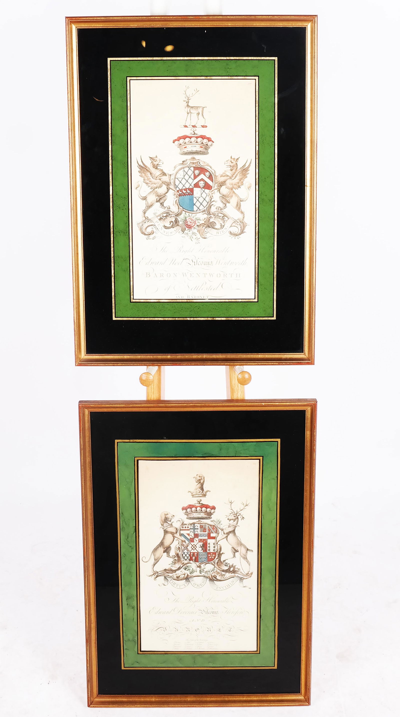 Pair of English Heraldic Armorial Achievements (1 of 9)