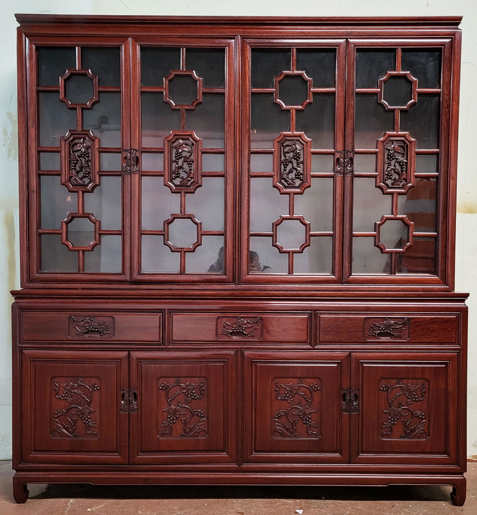Asian Mahogany 2-Part Breakfront (1 of 12)