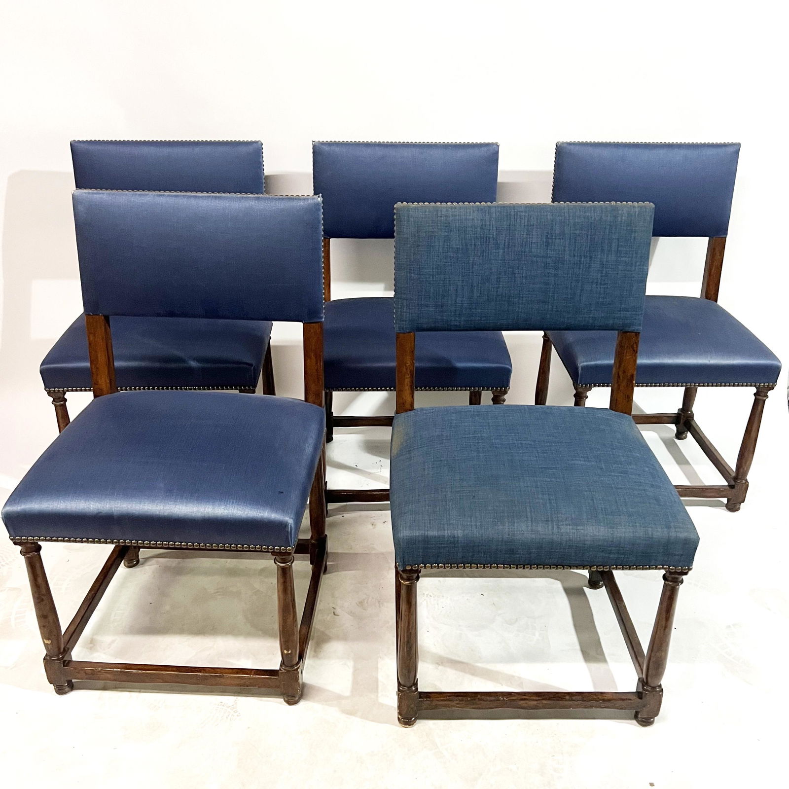 Set of Five Walnut Renaissance-Style Dining Chairs (1 of 8)