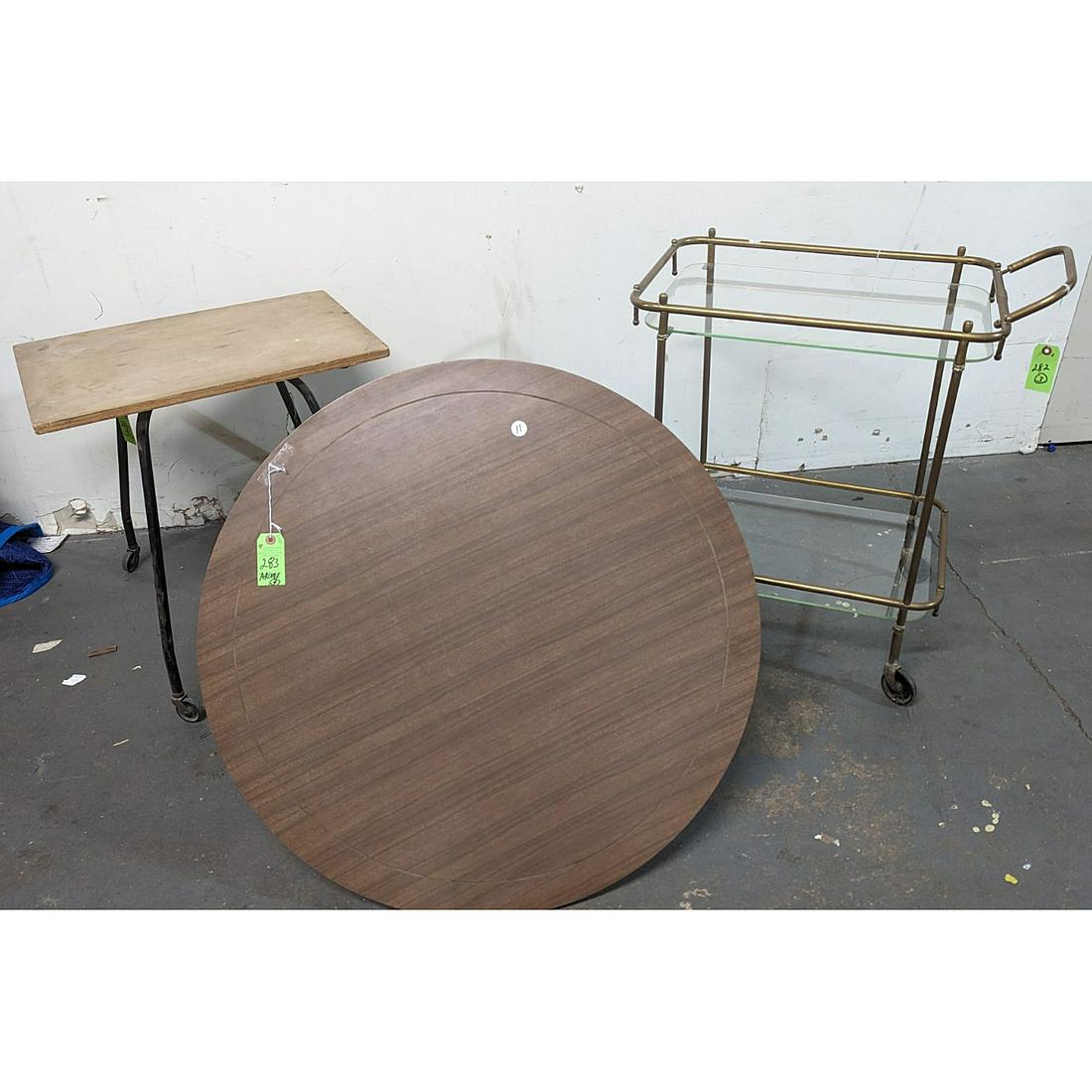 60s Cocktail Table, Brass Cart & TV Table (3 Pcs.) (1 of 8)