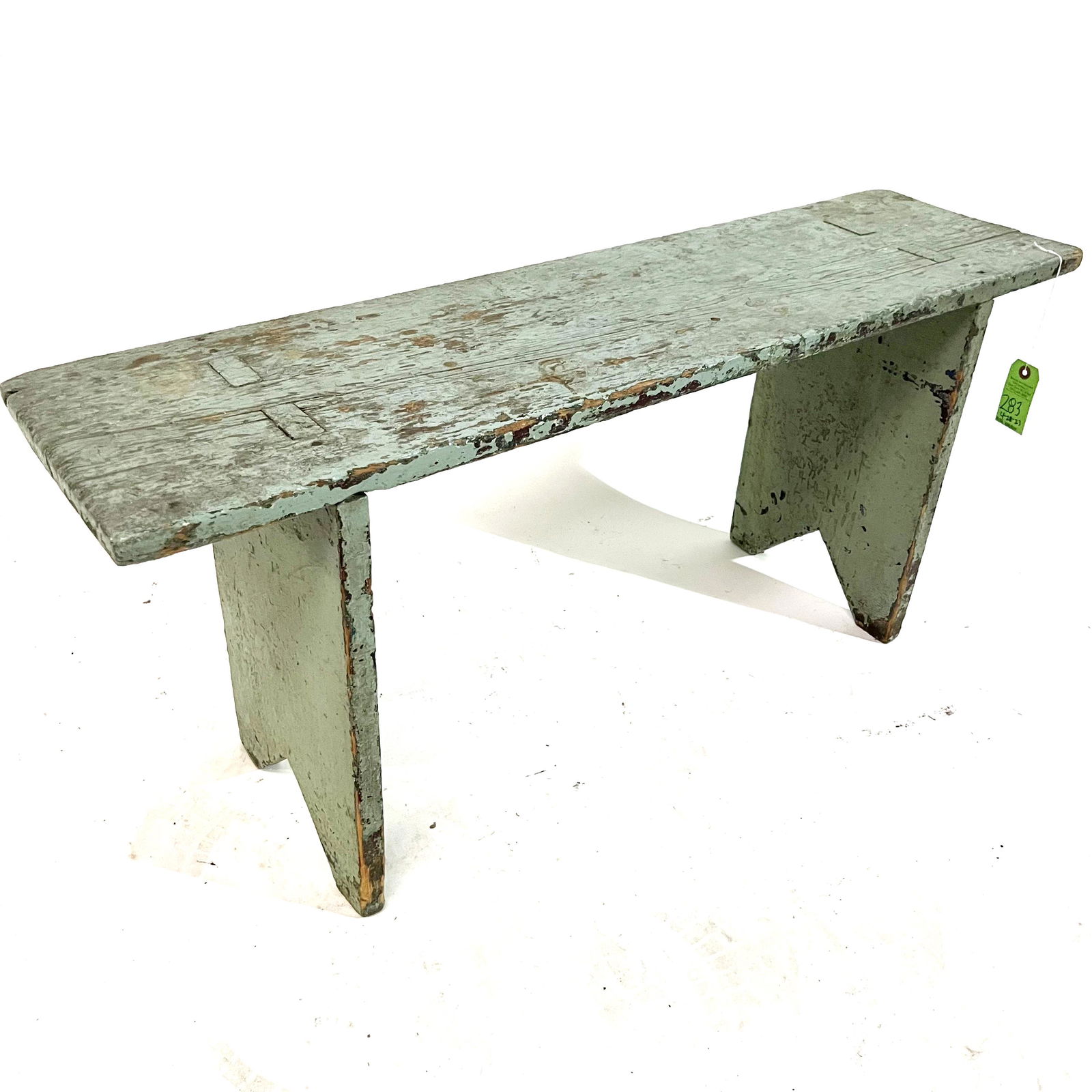 Green Painted Pine Bench (1 of 6)