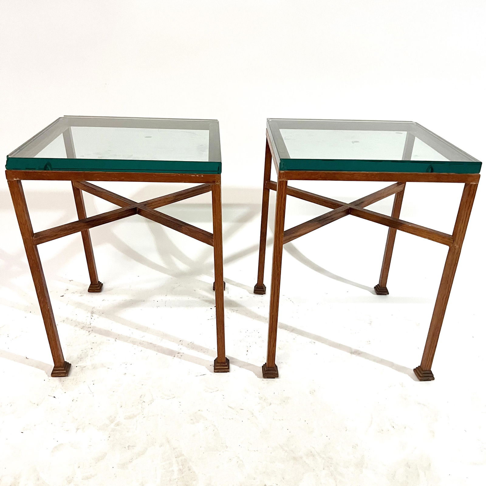 Pair of Modern-Style Glass Top Side Tables (1 of 10)