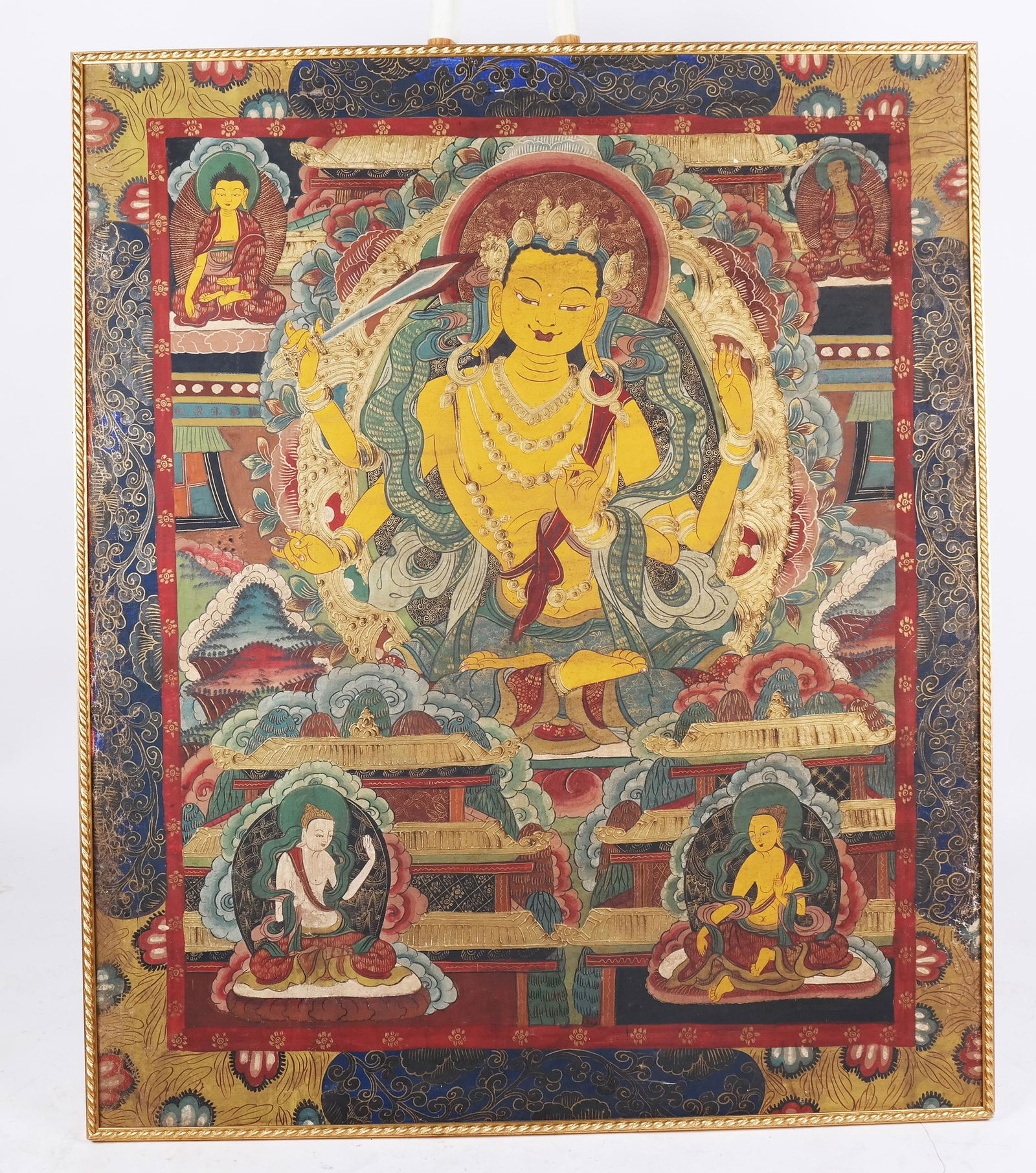 Southeast Asian Painted Buddhist Thangka (1 of 10)