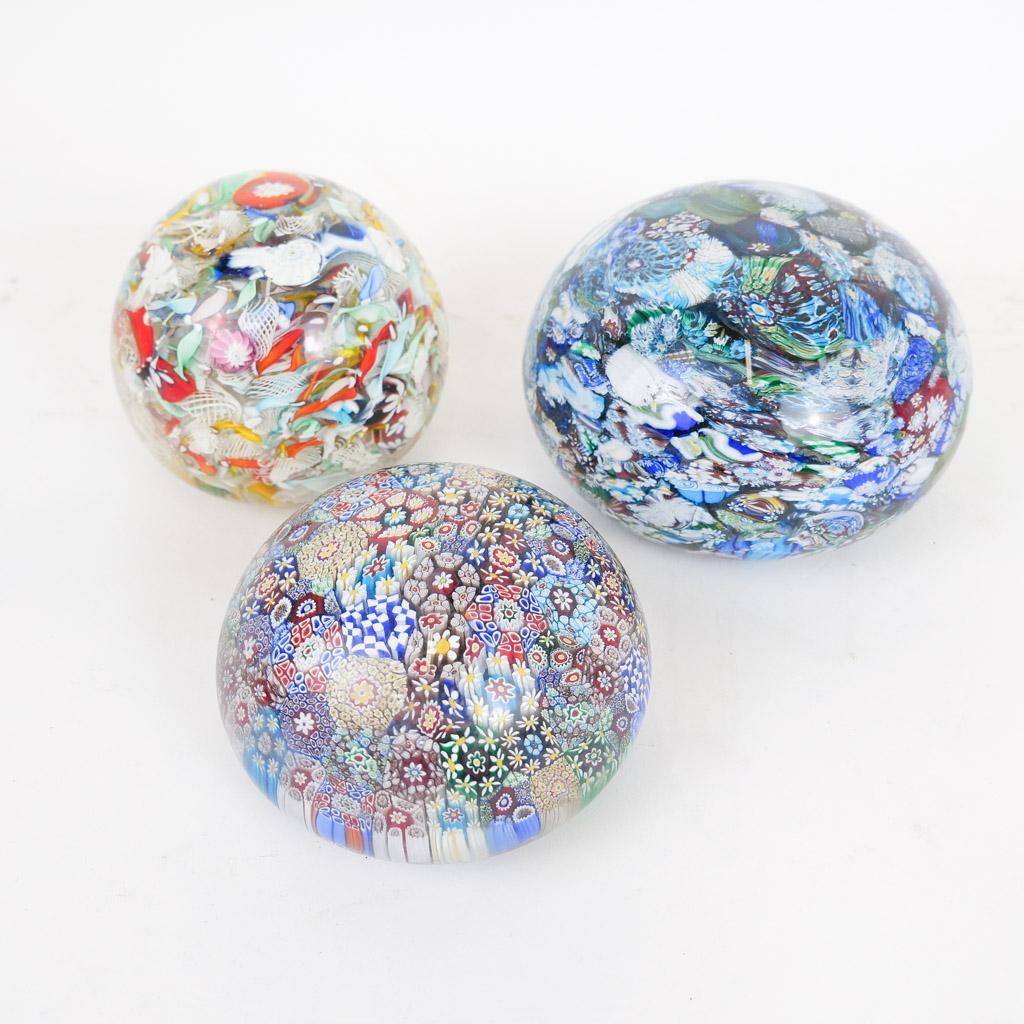 Three Vintage Crystal Paperweights (1 of 9)