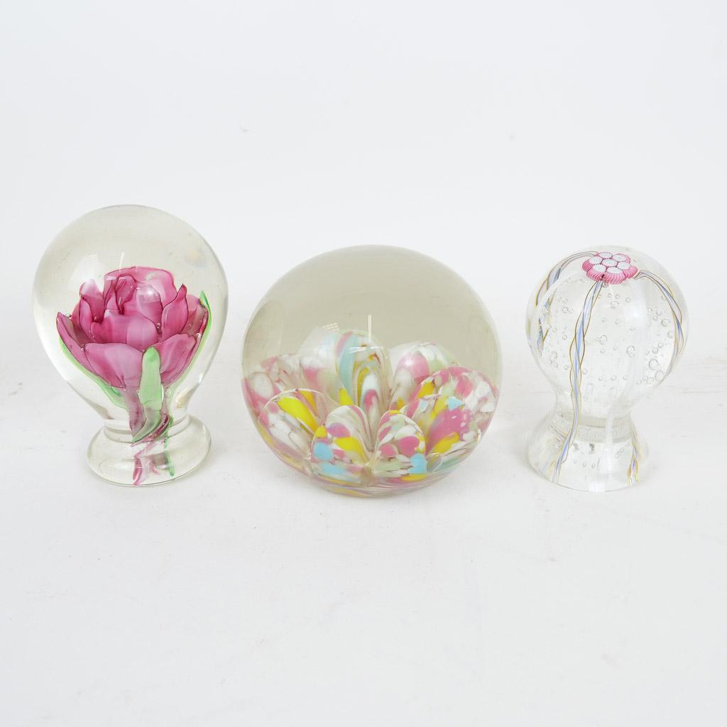 Three Vintage Crystal Paperweights (1 of 5)