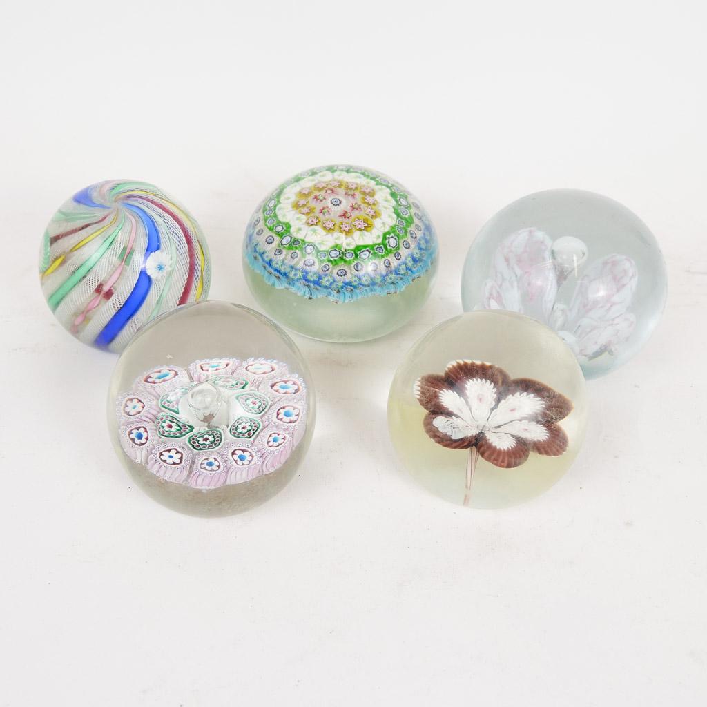 Five Vintage Crystal Paperweights (1 of 7)