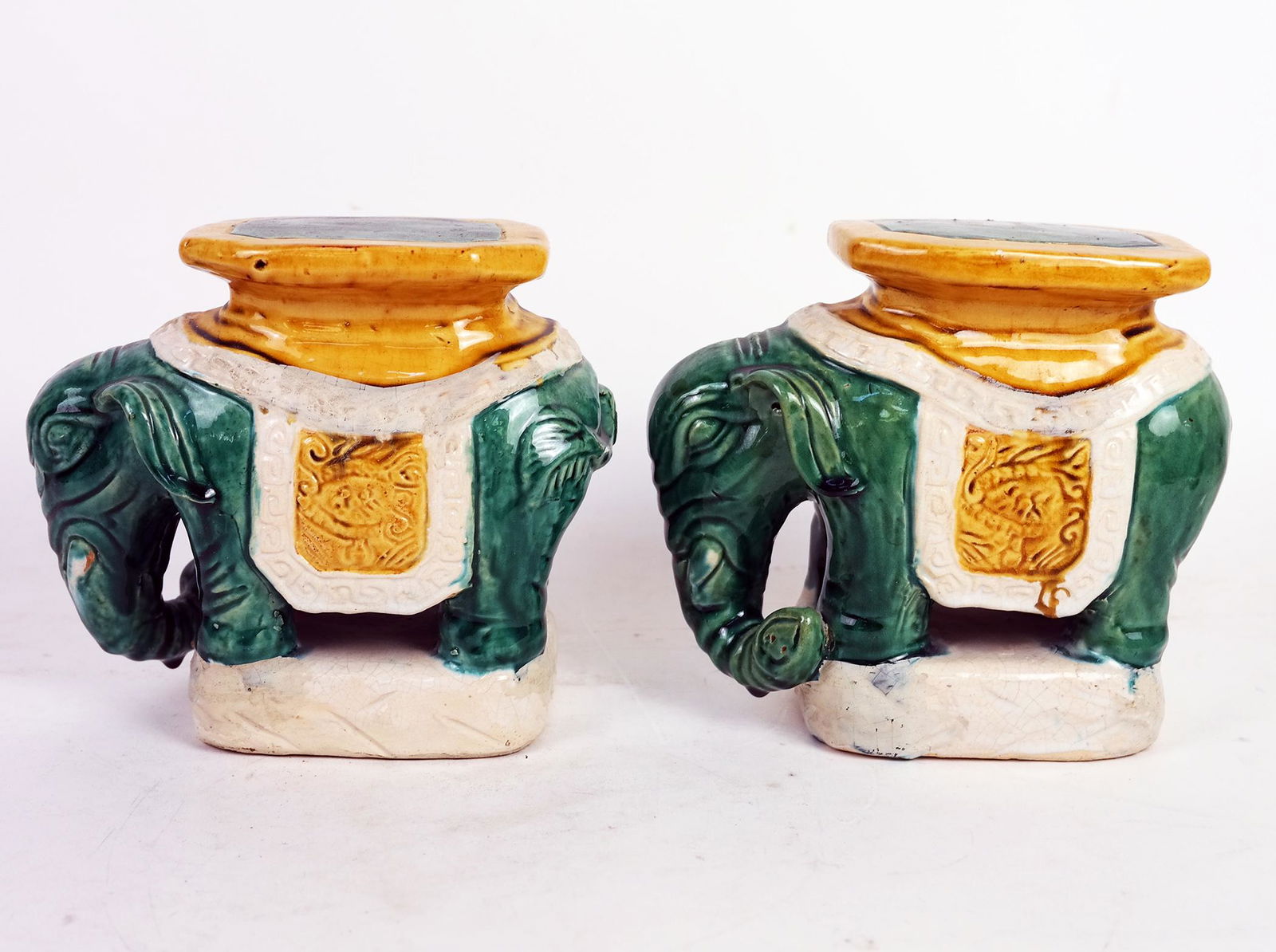 Two Miniature Glazed Ceramic Garden Stools (1 of 6)