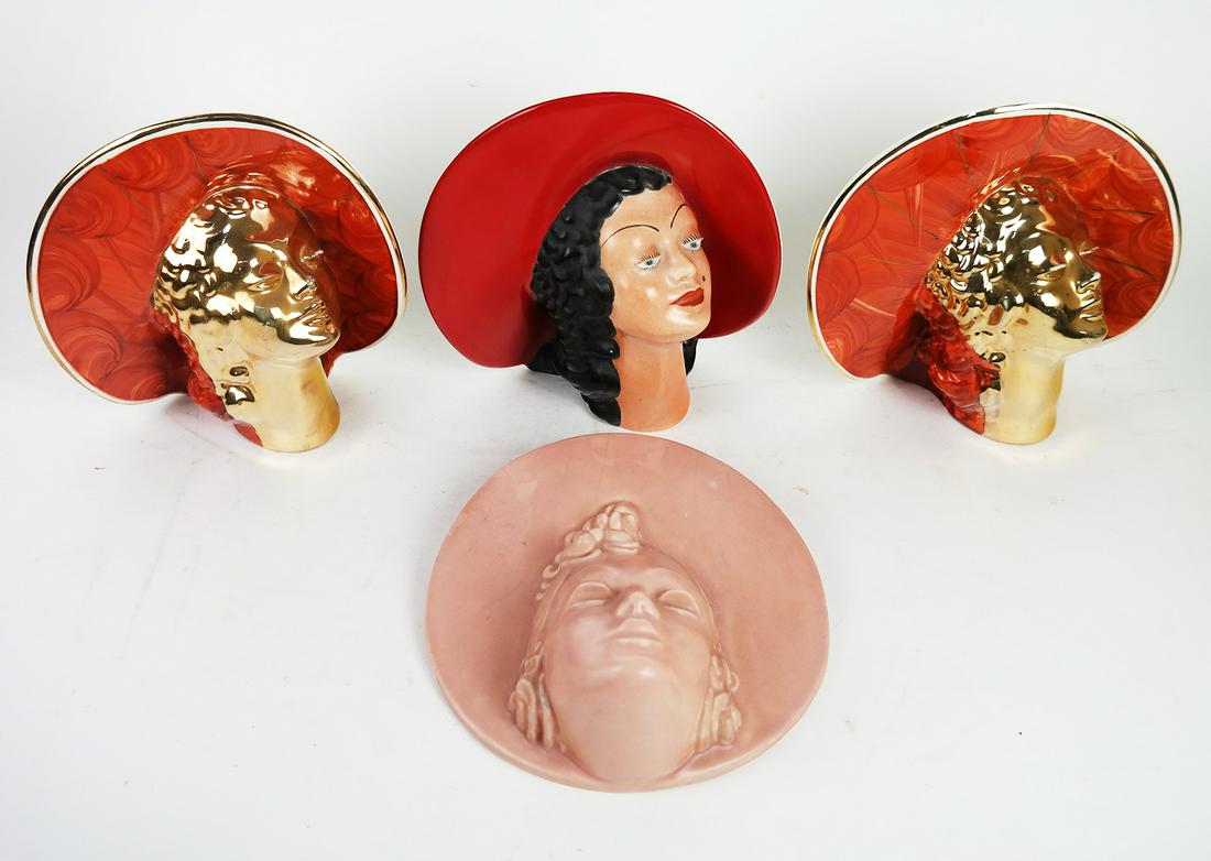 Four Figural Wall Pocket Vases (1 of 10)