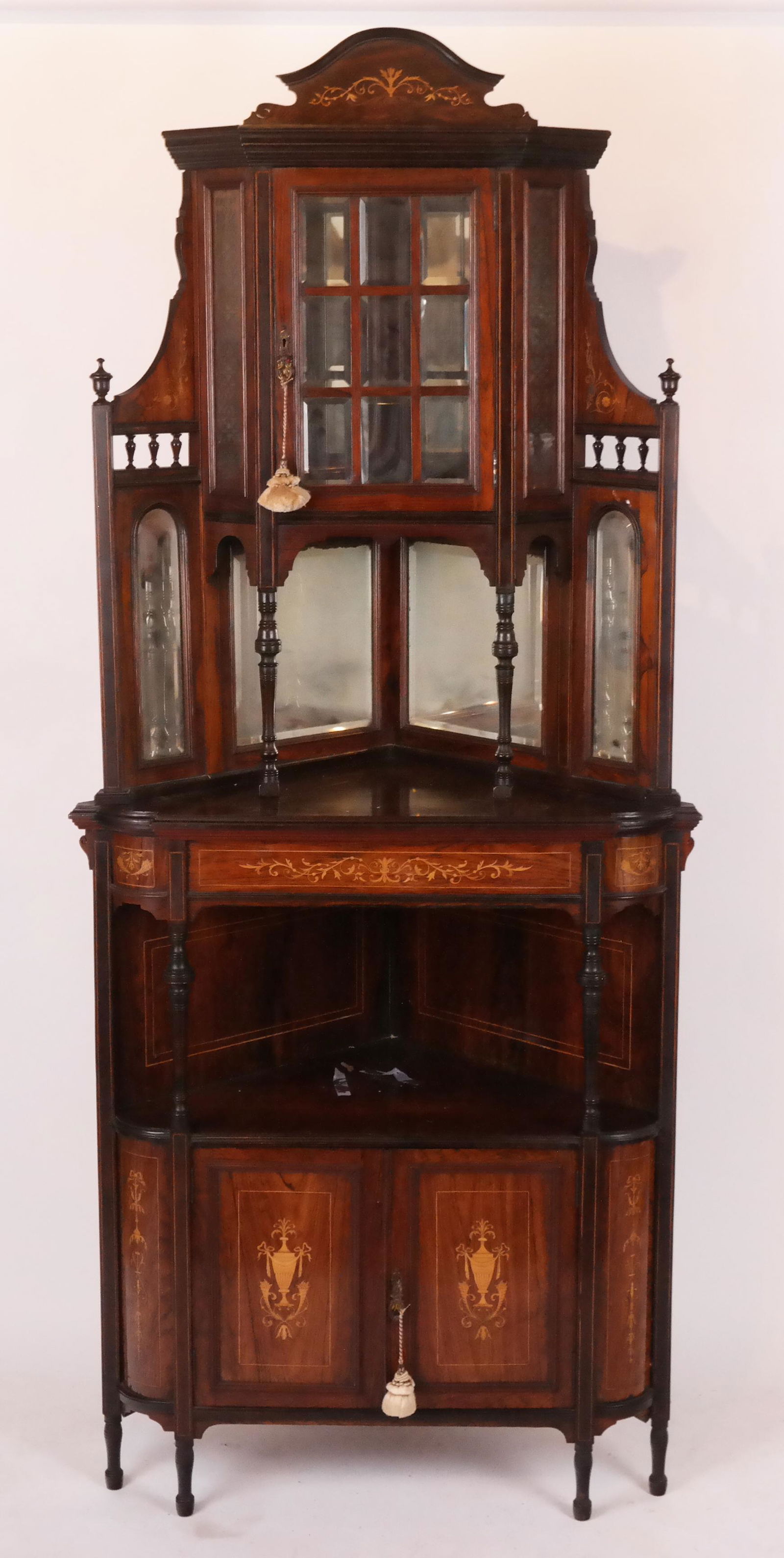 Edwardian Rosewood Corner Cabinet (1 of 11)
