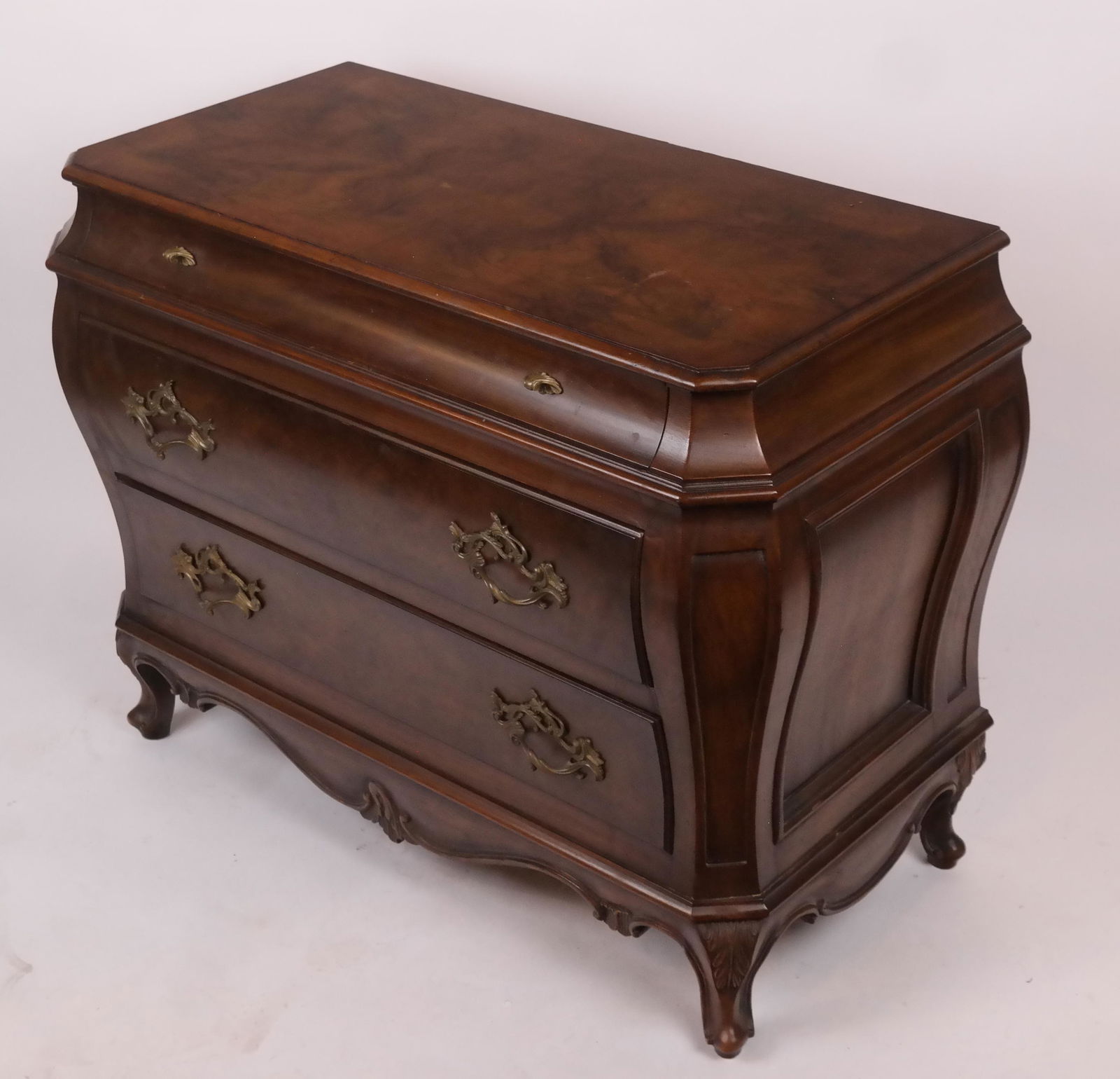 Italian-Style Walnut Bombe Commode by Karges (1 of 10)