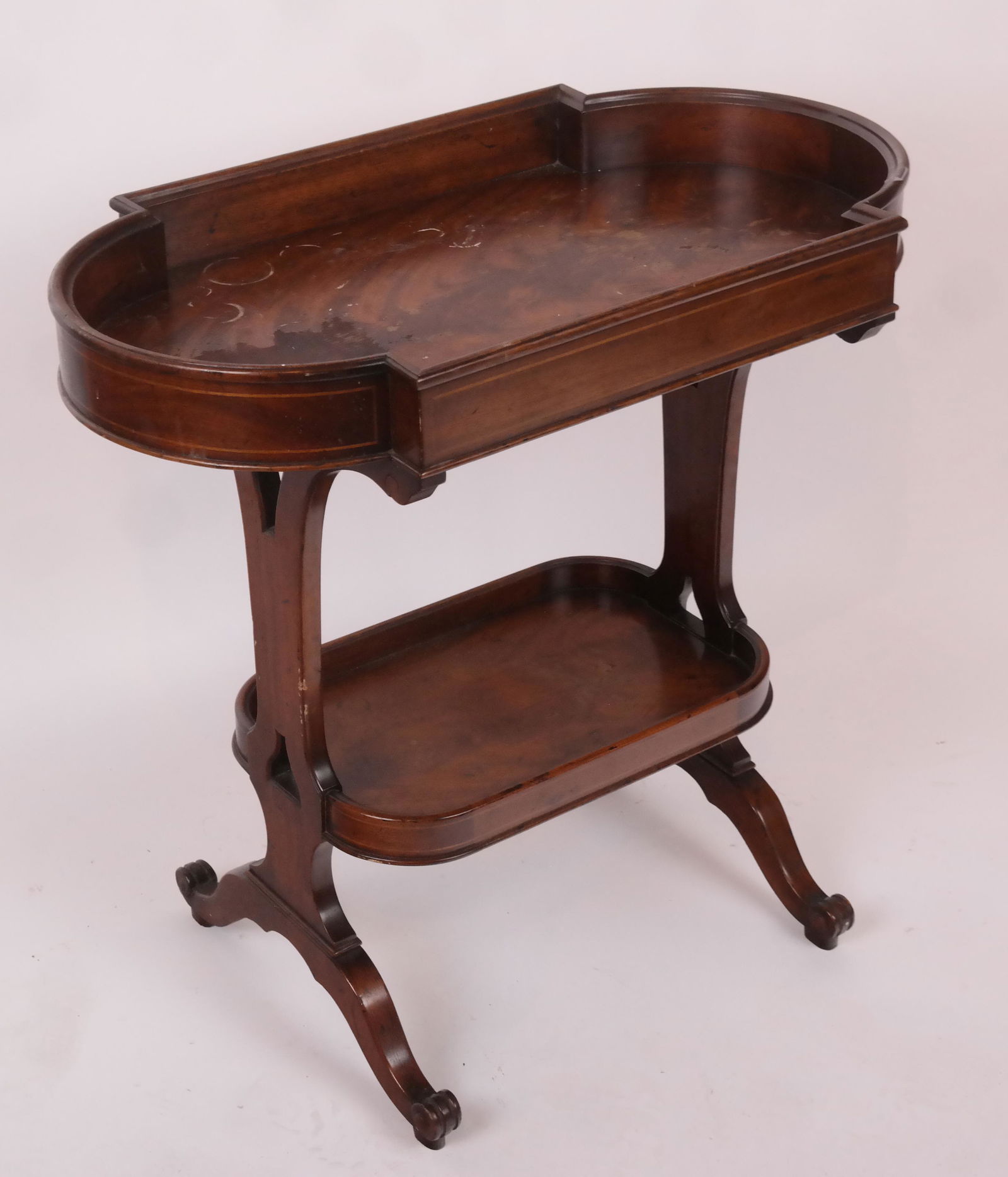 Regency-Style Mahogany Two-Tier Table (1 of 6)