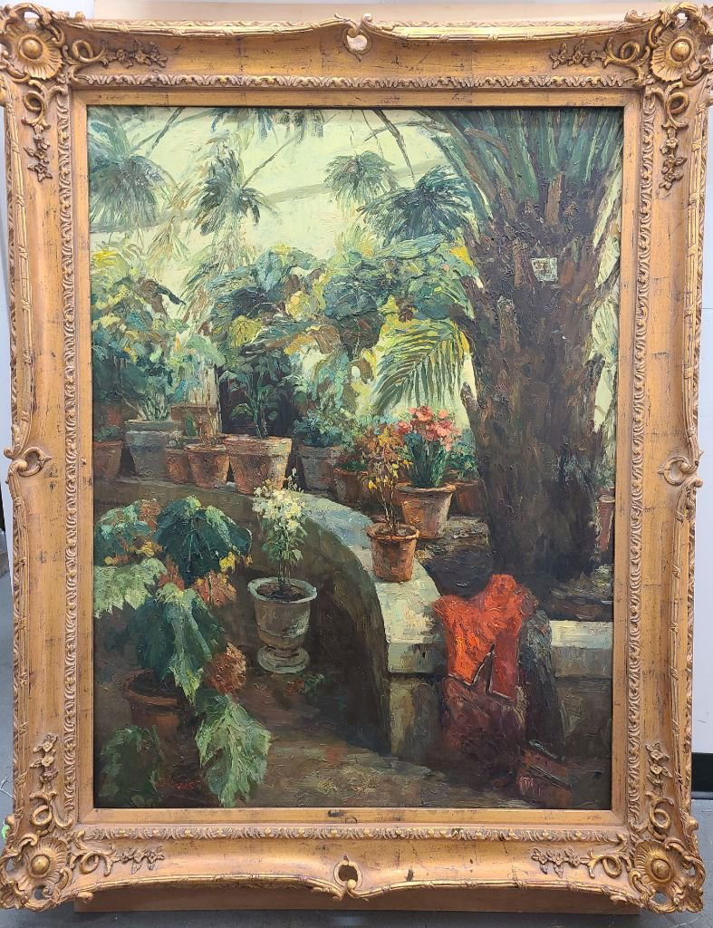 G. WEST: Garden Scene Still Life - Oil on Canvas (1 of 14)