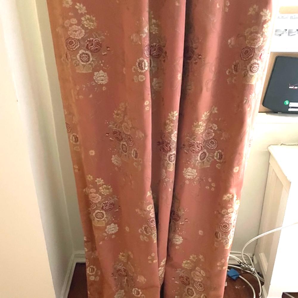 Set of Pink Curtains and a Pelmet (3 Pcs) (1 of 4)