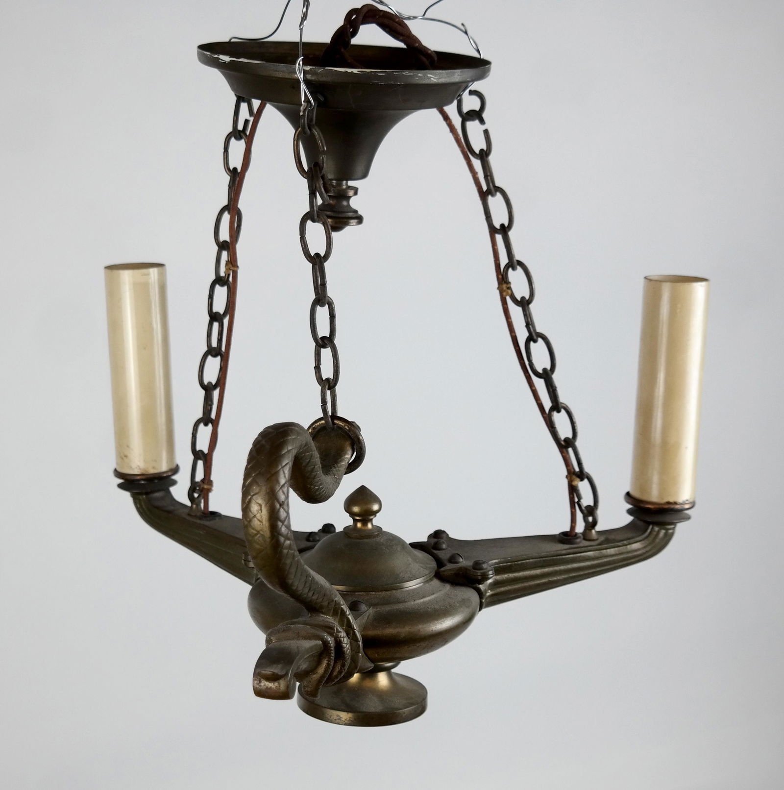 Small Greek Revival Gilt Metal Chandelier (1 of 6)