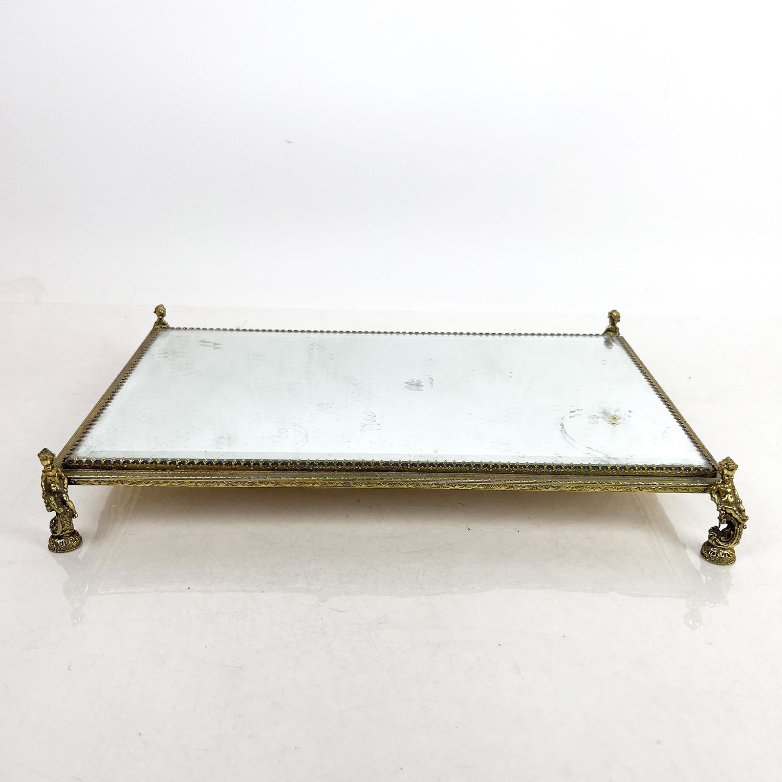 Rococo Revival Gilt Metal Mirrored Plateau (1 of 6)