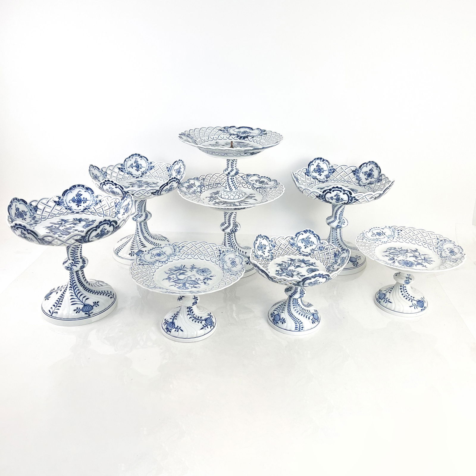 Meissen German Reticulated "Blue Onion" Group, 7 (1 of 11)