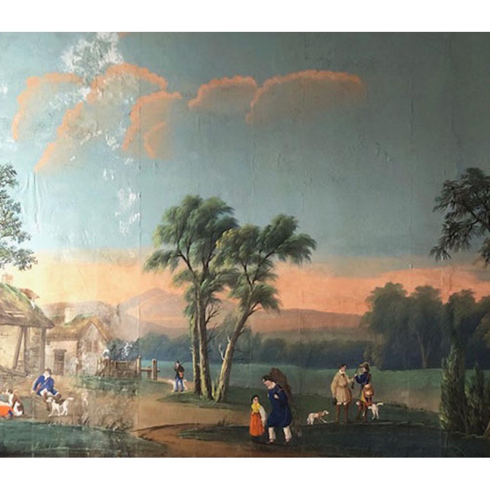Hand-Painted Scenic Wallpaper, Shore Scene (1 of 6)