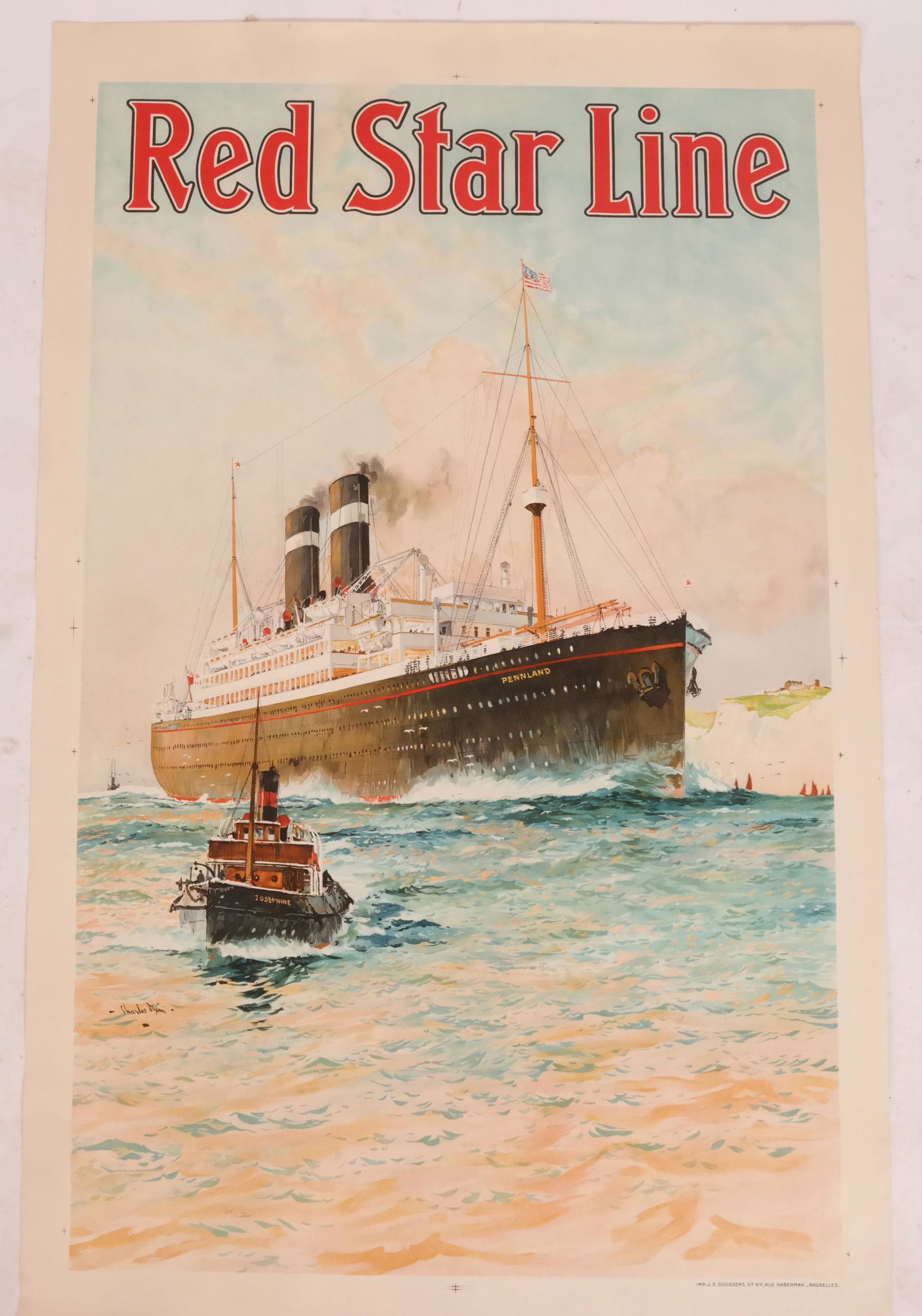 Charles DIXON: Vintage Poster - Red Star Line (1 of 7)
