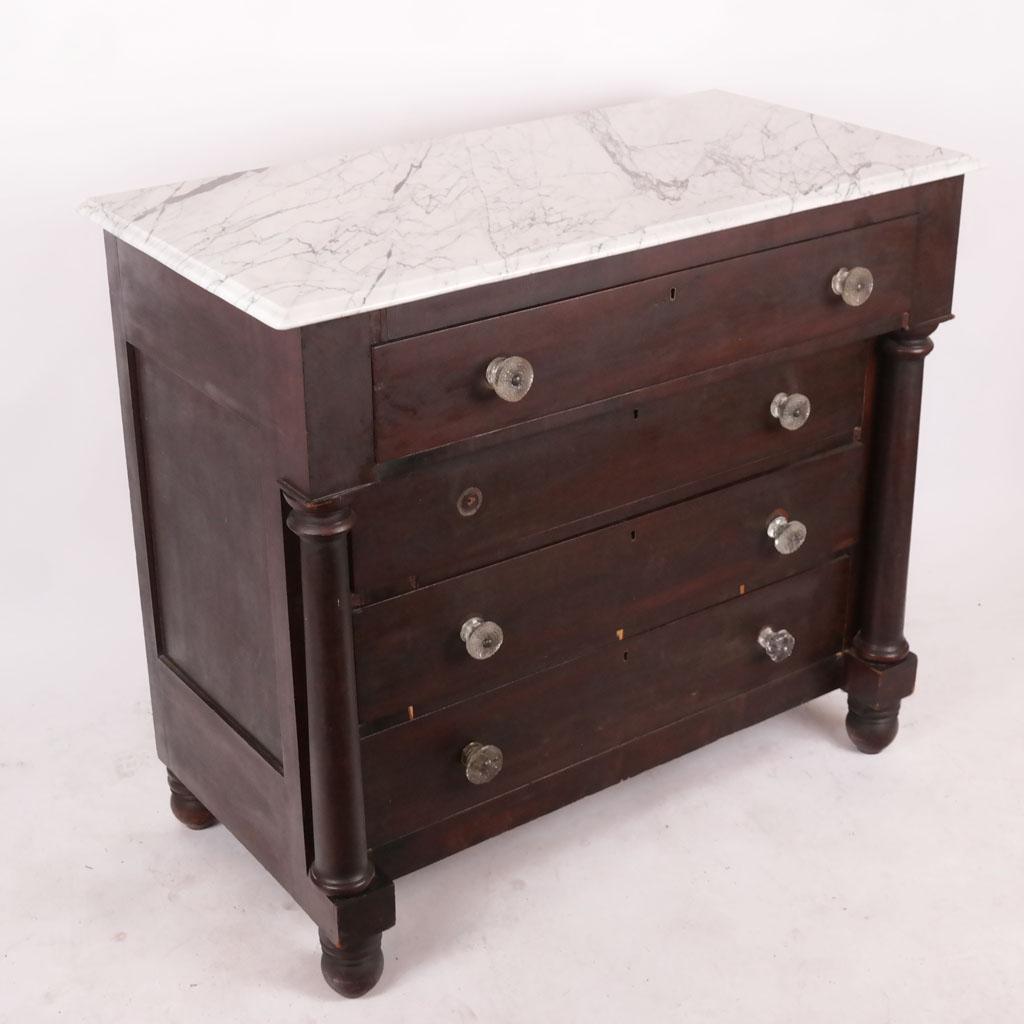 American Empire Marble Top Mahogany Chest of Drawers (1 of 13)
