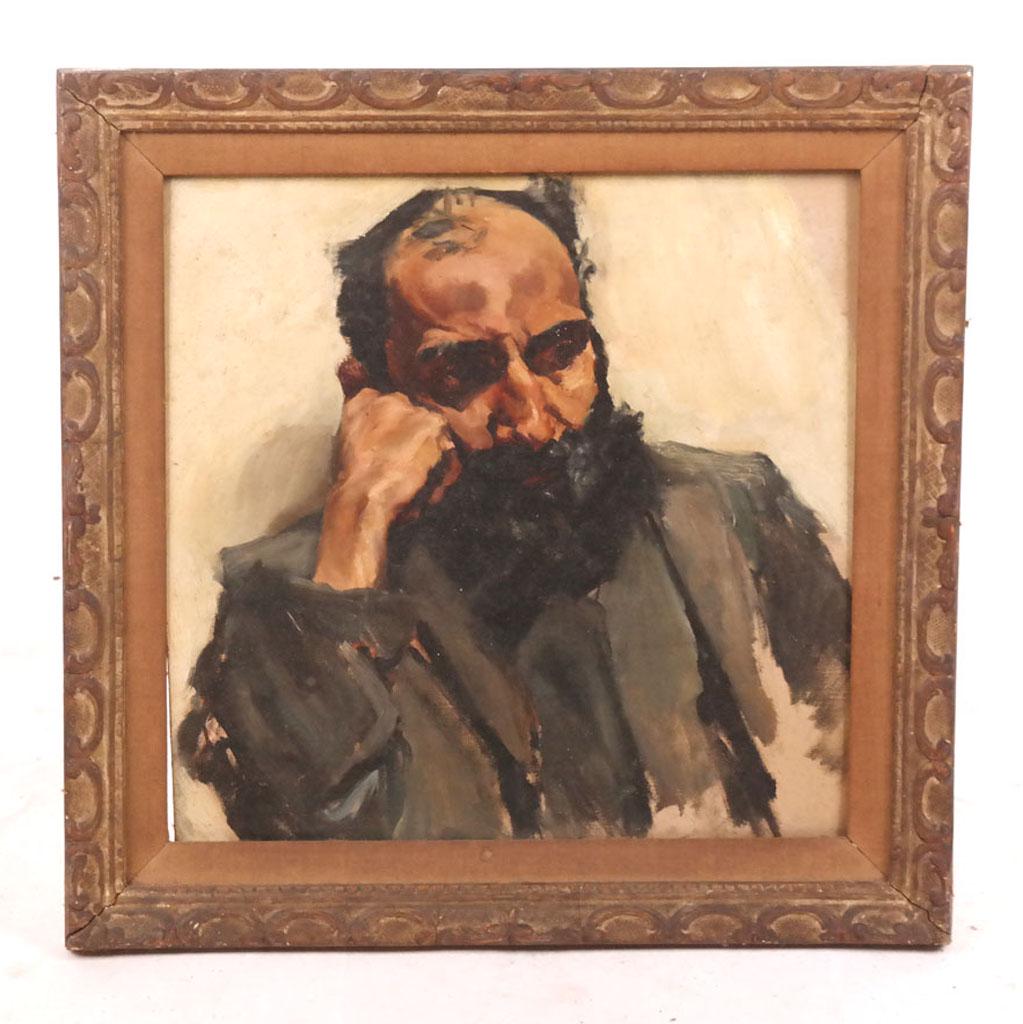 Russian School: Study of Bearded Man - Painting (1 of 7)