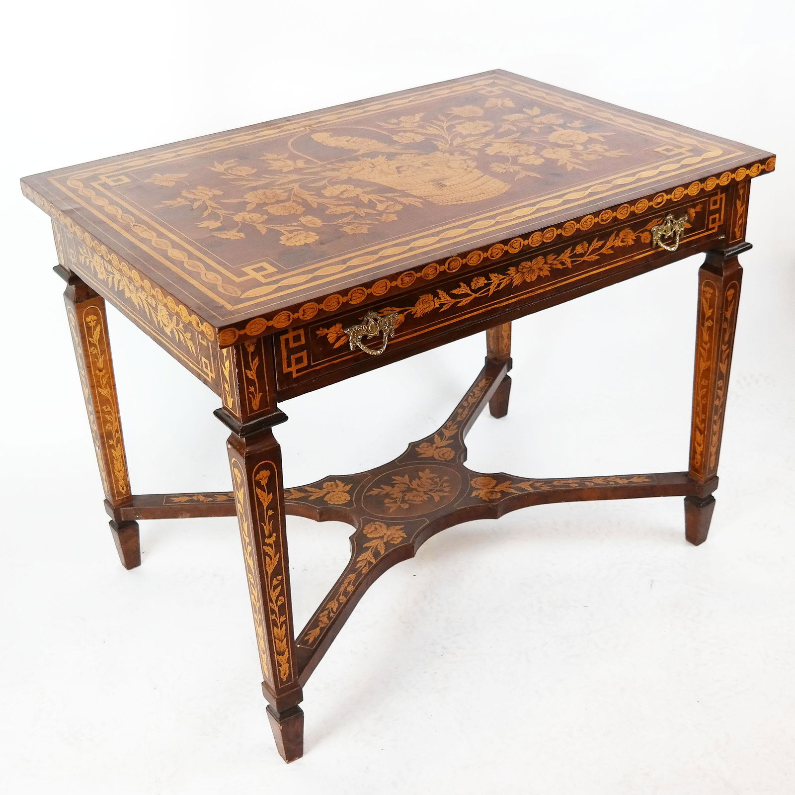20th C. Marquetry Inlaid Desk / Table (1 of 11)
