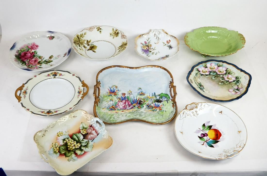Continental Group of 9 Painted Porcelain Plates (1 of 17)