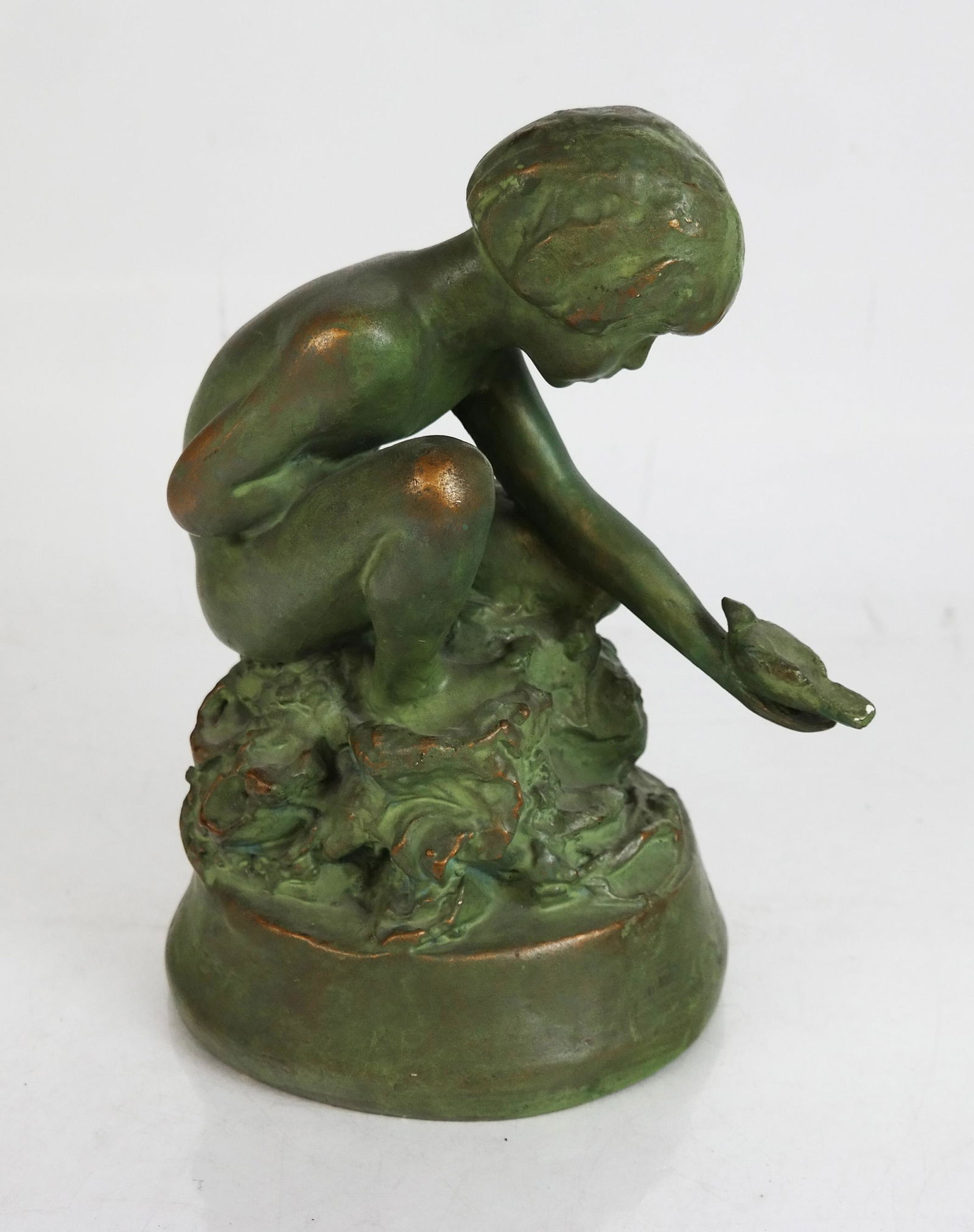 Art Nouveau-Style Glazed Ceramic Sculpture (1 of 6)