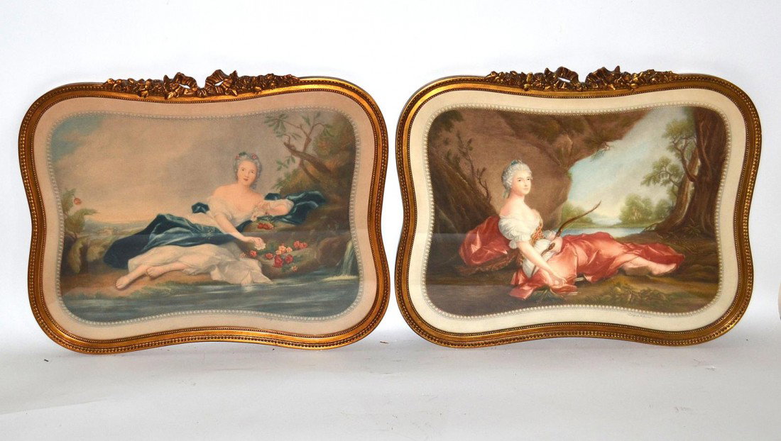 Clifford R. James, Pair of Engravings: Pair of engravings, reclined women in landscapes. Good condition. 18" x 24".