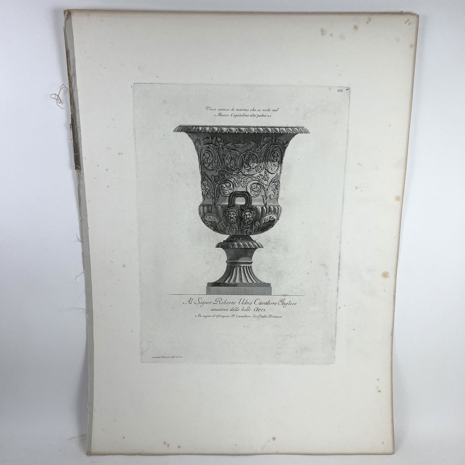 G.B. PIRANESI: "Vaso Antico Di Marmo..." - Etching (1 of 8)