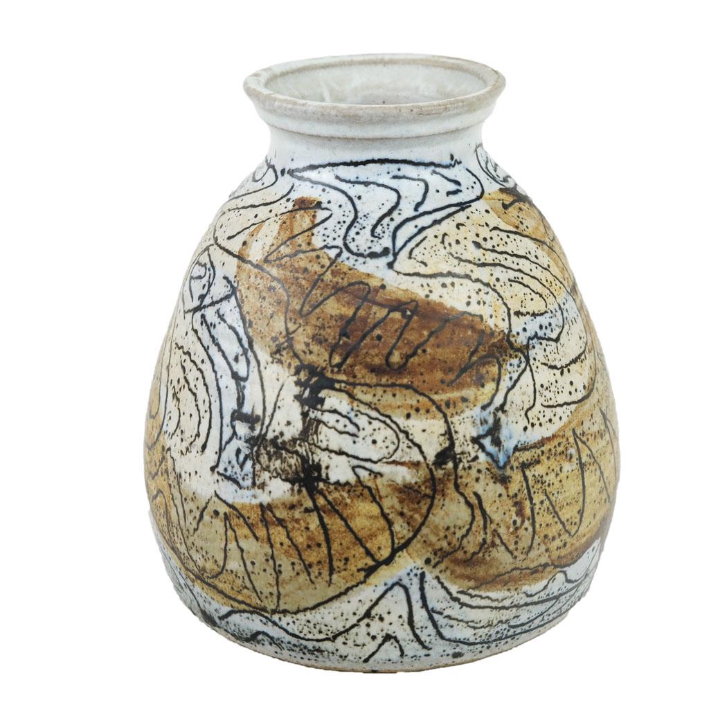 Glazed Mid-Century Modern Pottery Vase (1 of 6)