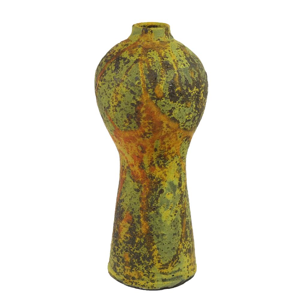 Fong Chow Studio Mid-Century Modern Ceramic Vase: Fong Chow Studio mid-century modern ceramic vase in rare green orange matte finish, circa 1952. Alfred NY Ceramic National, 19th Ceramic National Exhibit 1956. Provenance: From the Eileen and Marvin R